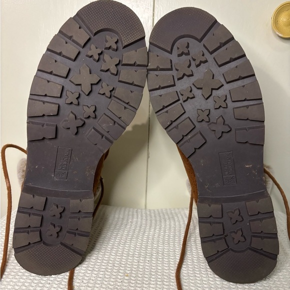 White Mountain Brown Faux Fur Lined Lace-Up Boots - Picture 4 of 6